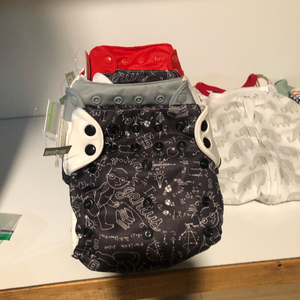 Kids Cloth Diaper - Black and Red & Green (pack of 6)